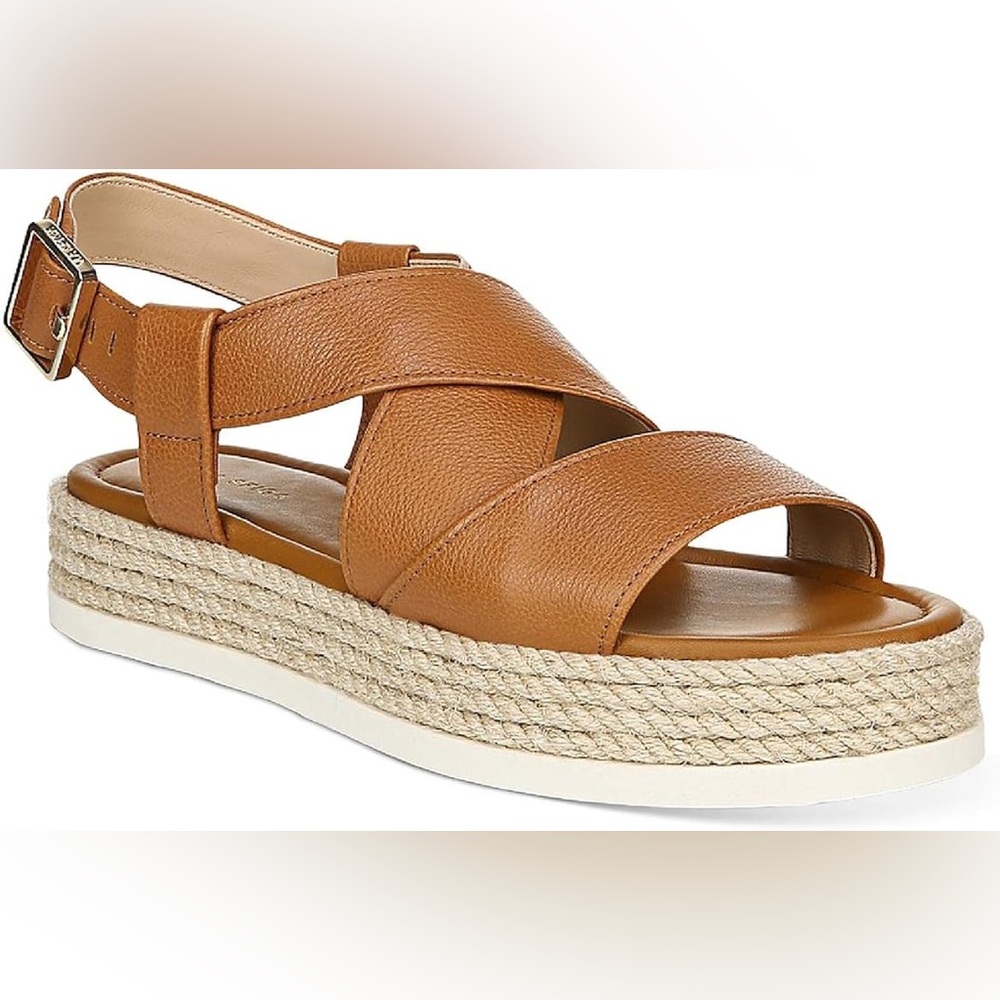 Via Spiga Grayce Toffee Leather Espadrille Flatform Sandal Sz 11 BNWB & Dustbag